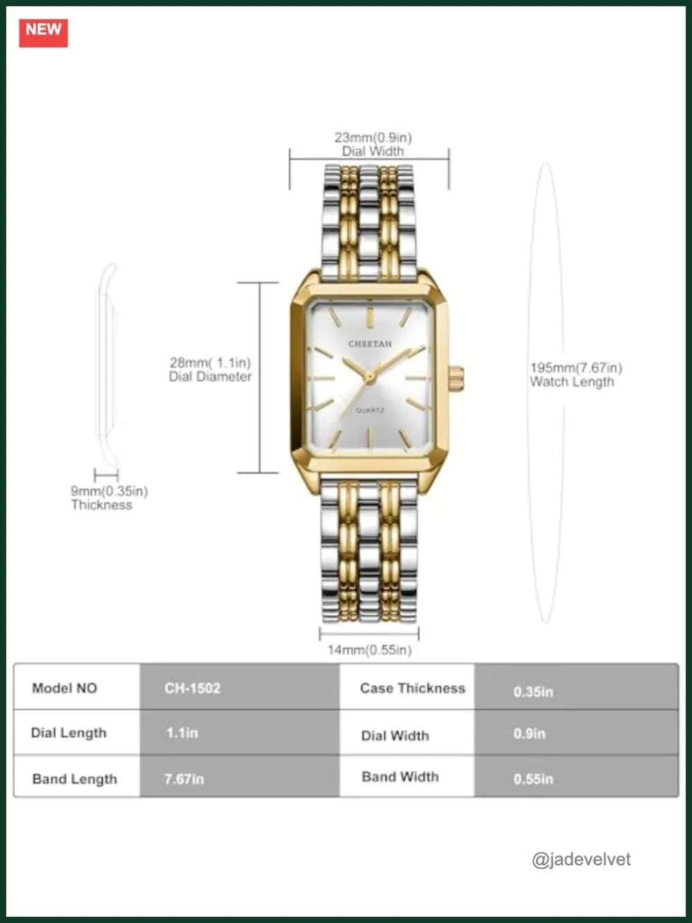 Retro Rectangular Case Stainless Steel Band Japanese Quartz Women's Watch